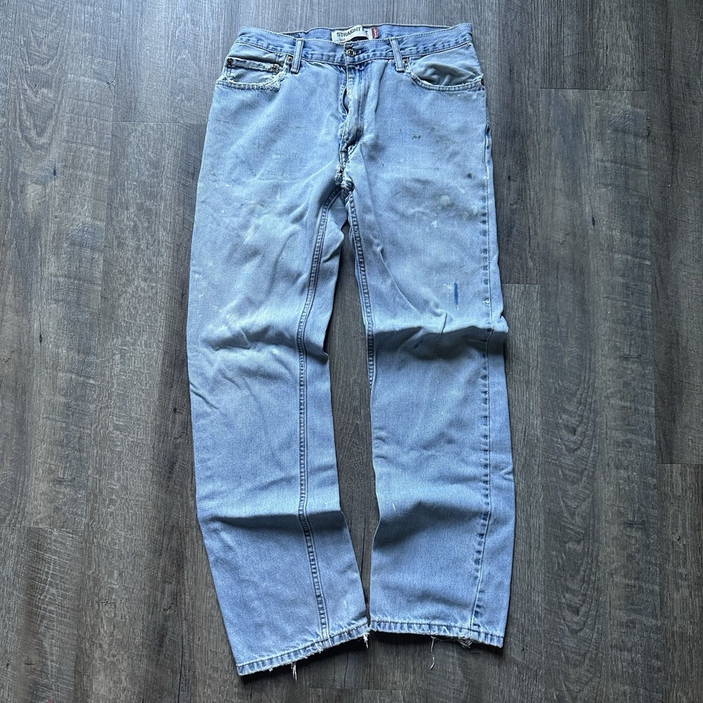 Levi's 505 Jeans Men's Fits 33x31 Light Wash Straight Distressed Faded Denim Y2K